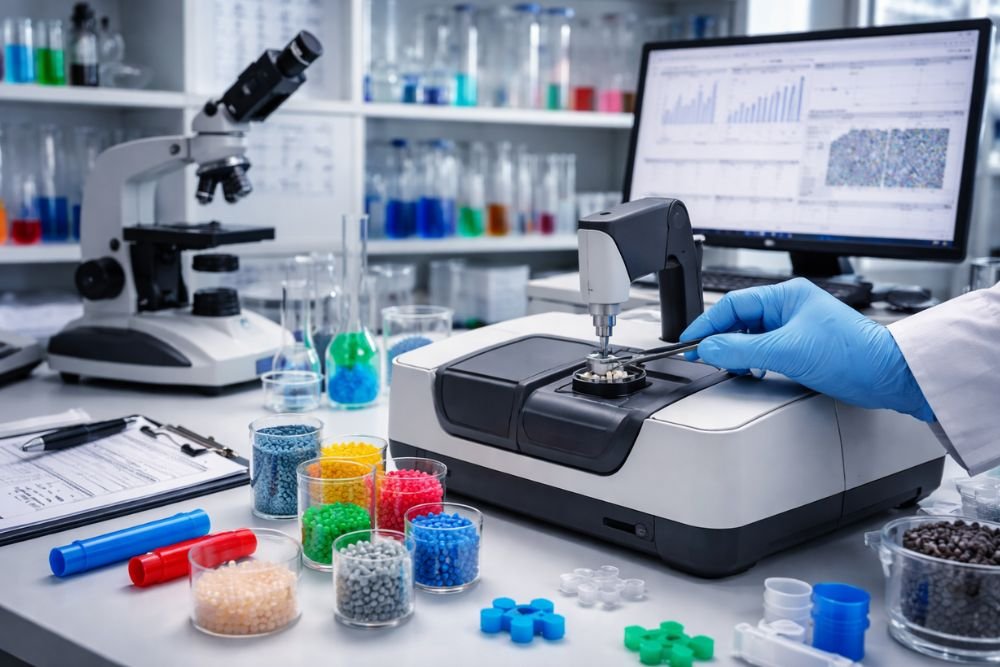 Polymer sample testing in a laboratory setup
