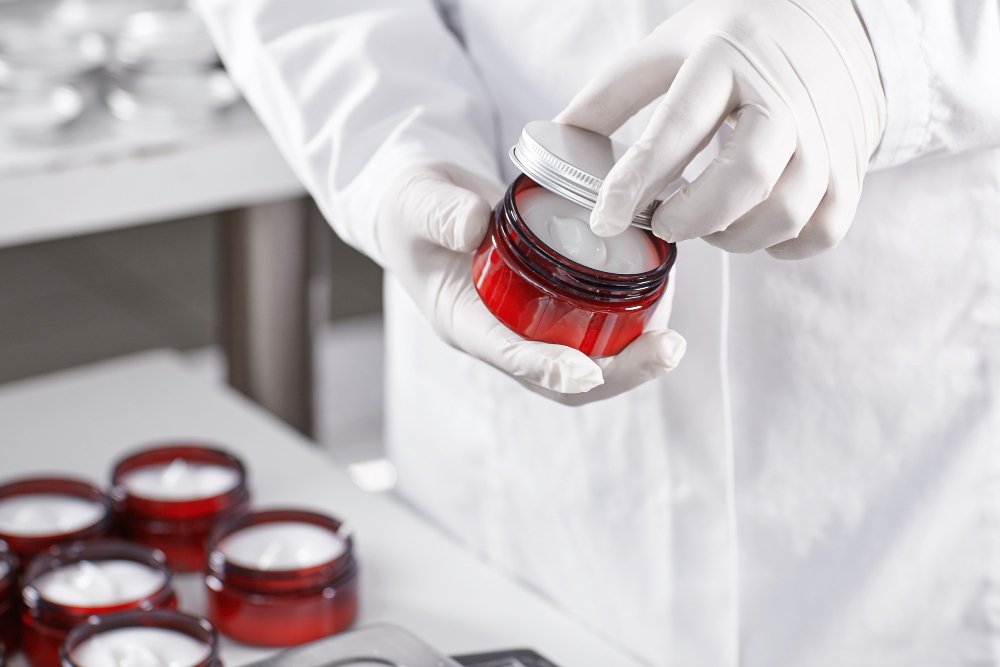 cosmetic product quality testing in laboratory