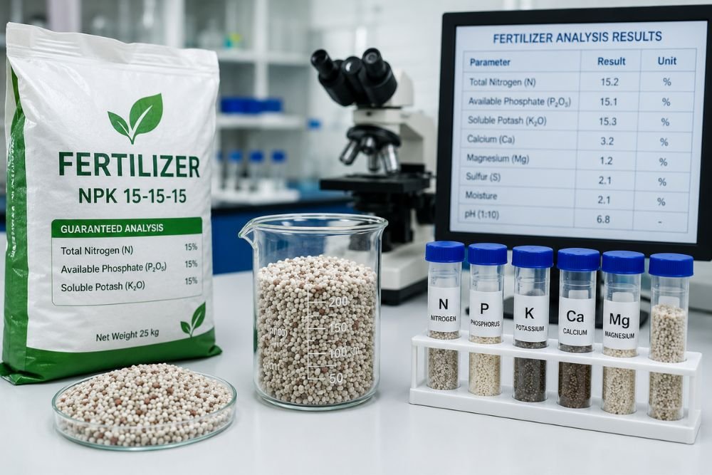 Fertilizer quality testing in laboratory