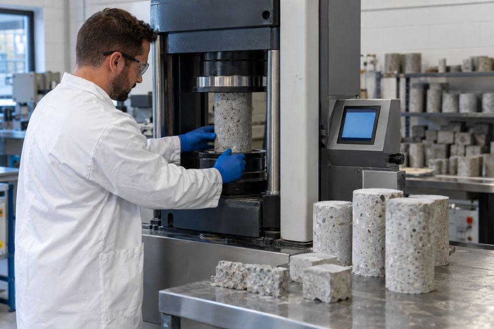 Building material testing in a UK laboratory