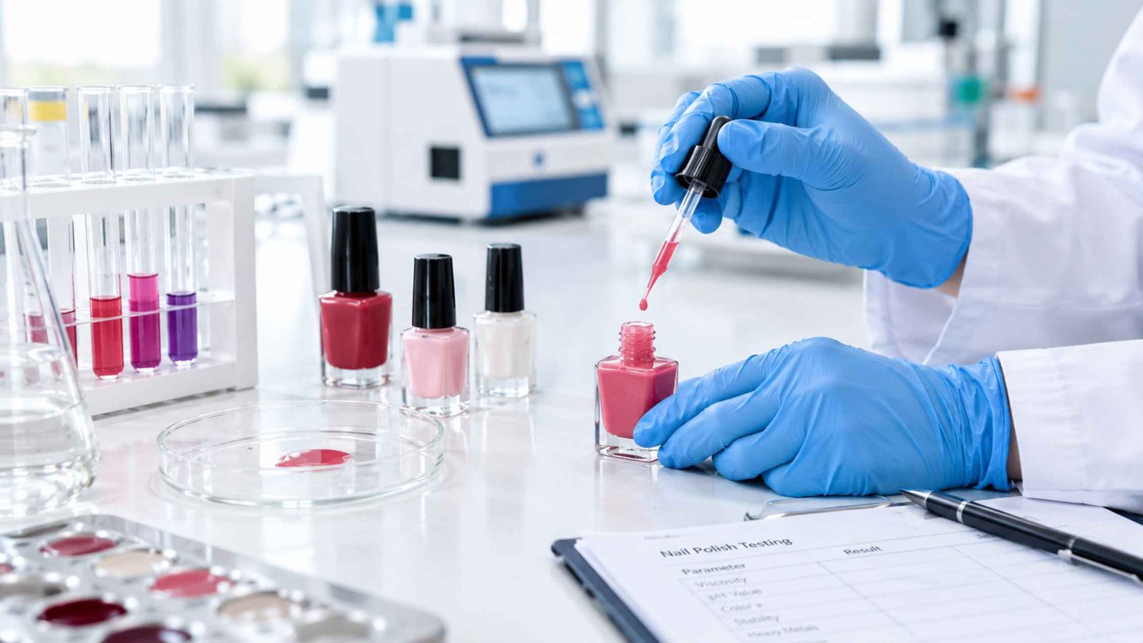 gel nail polish test specimen