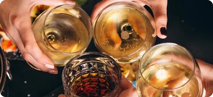 glasses filled with alcohol