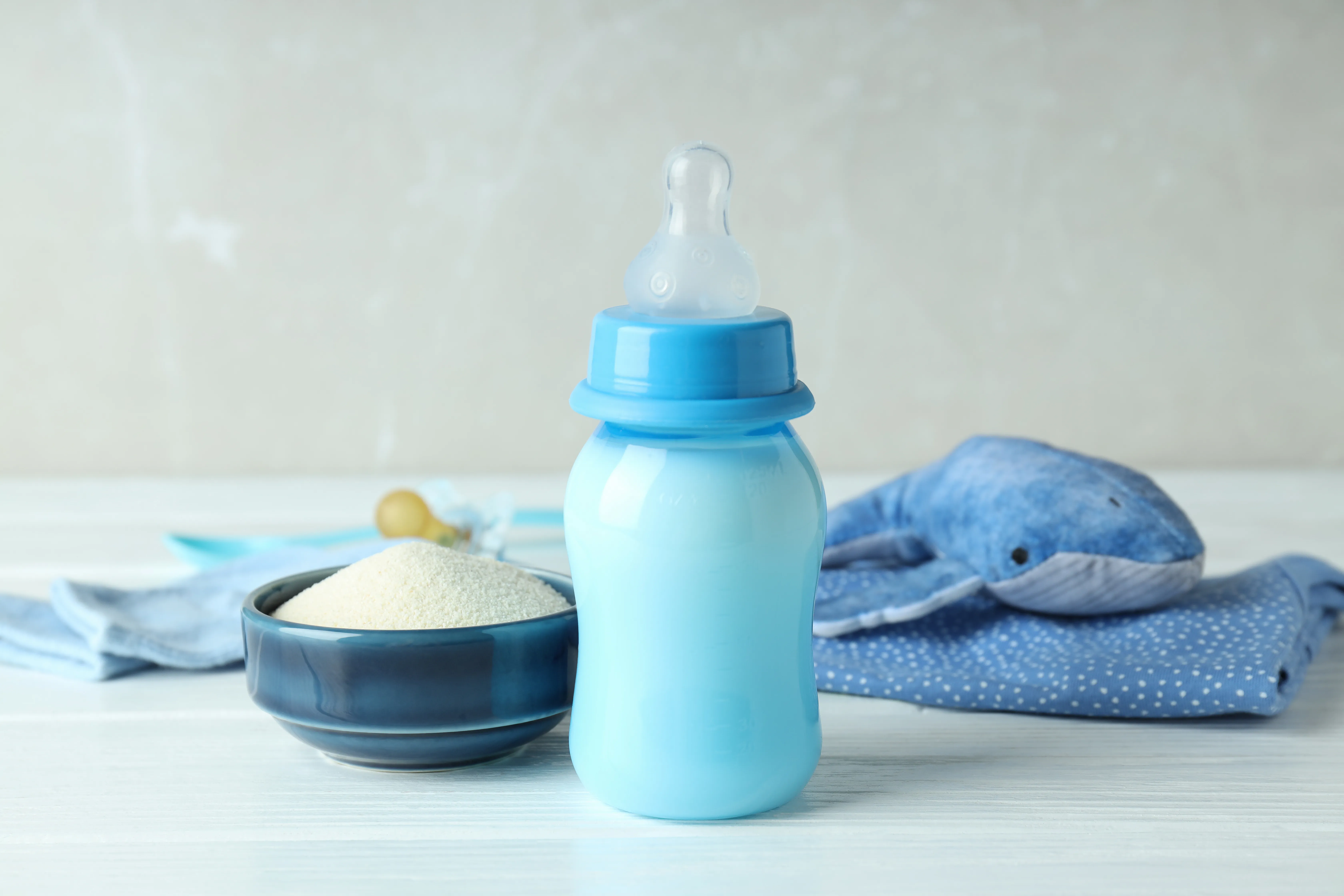 milk in baby bottle