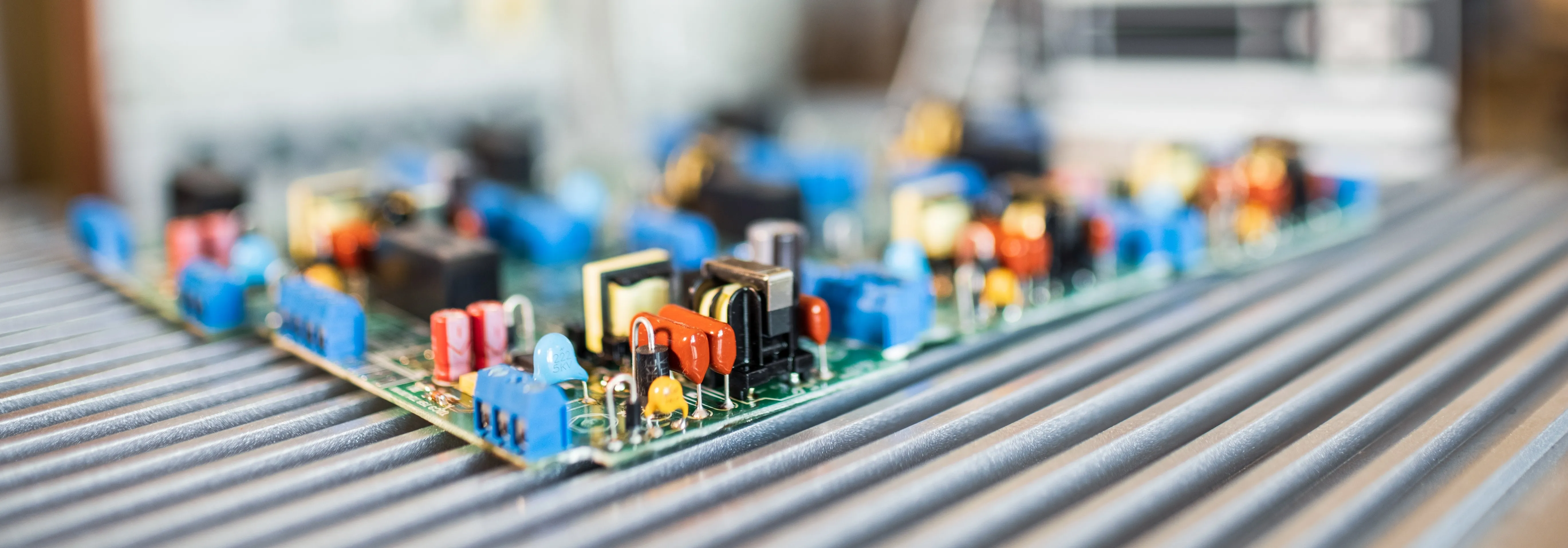 blurry picture of electrical circuit