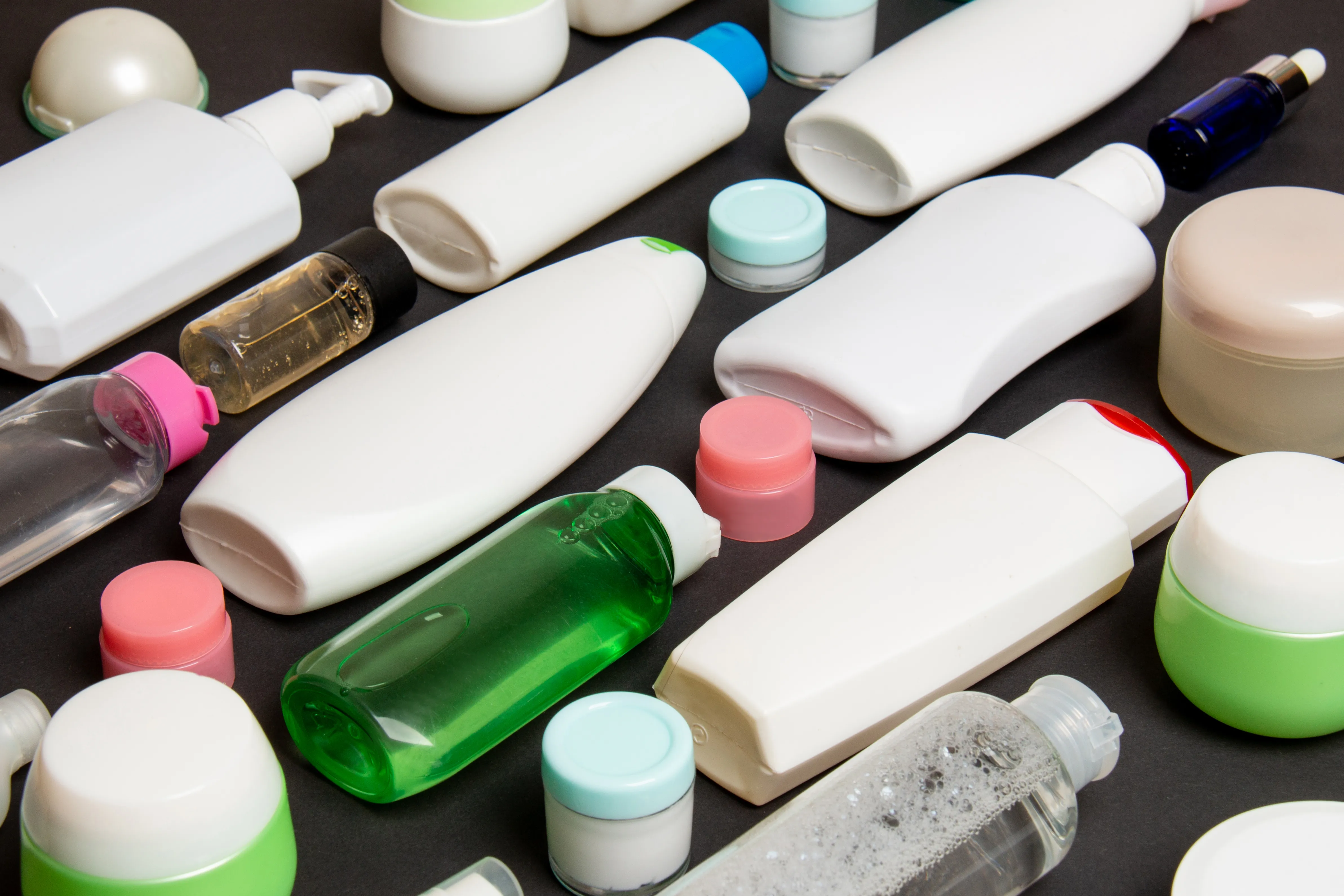 consumer products in plastic bottles