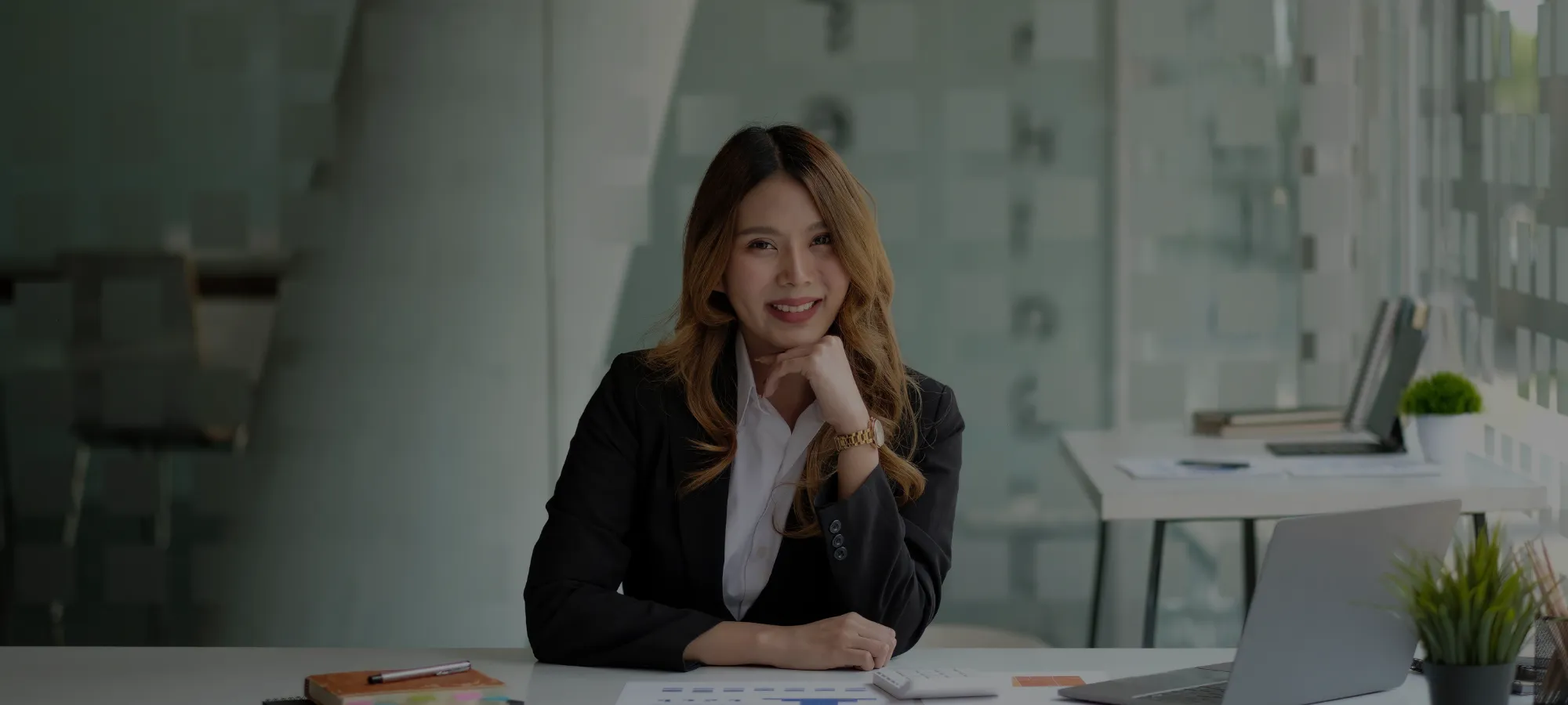 executive lady looking into camera