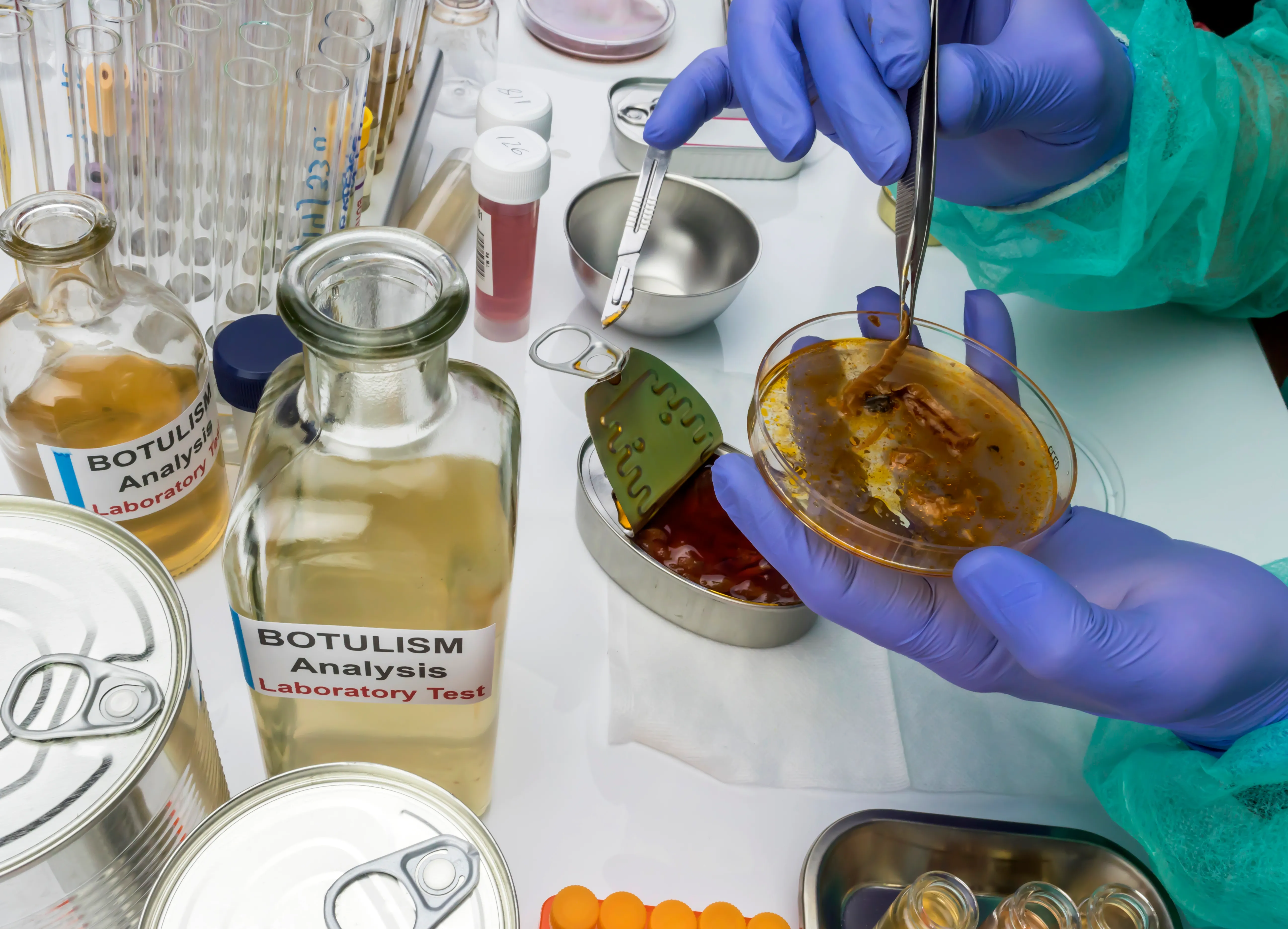 testing food sample in lab