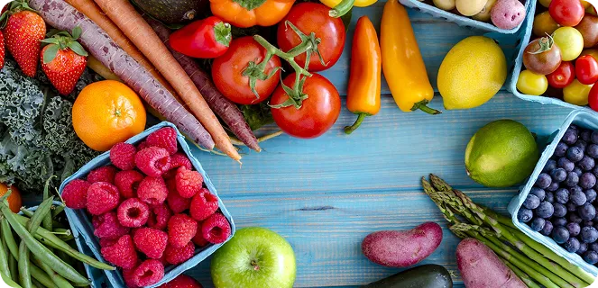 varieties of fruits and vegetables