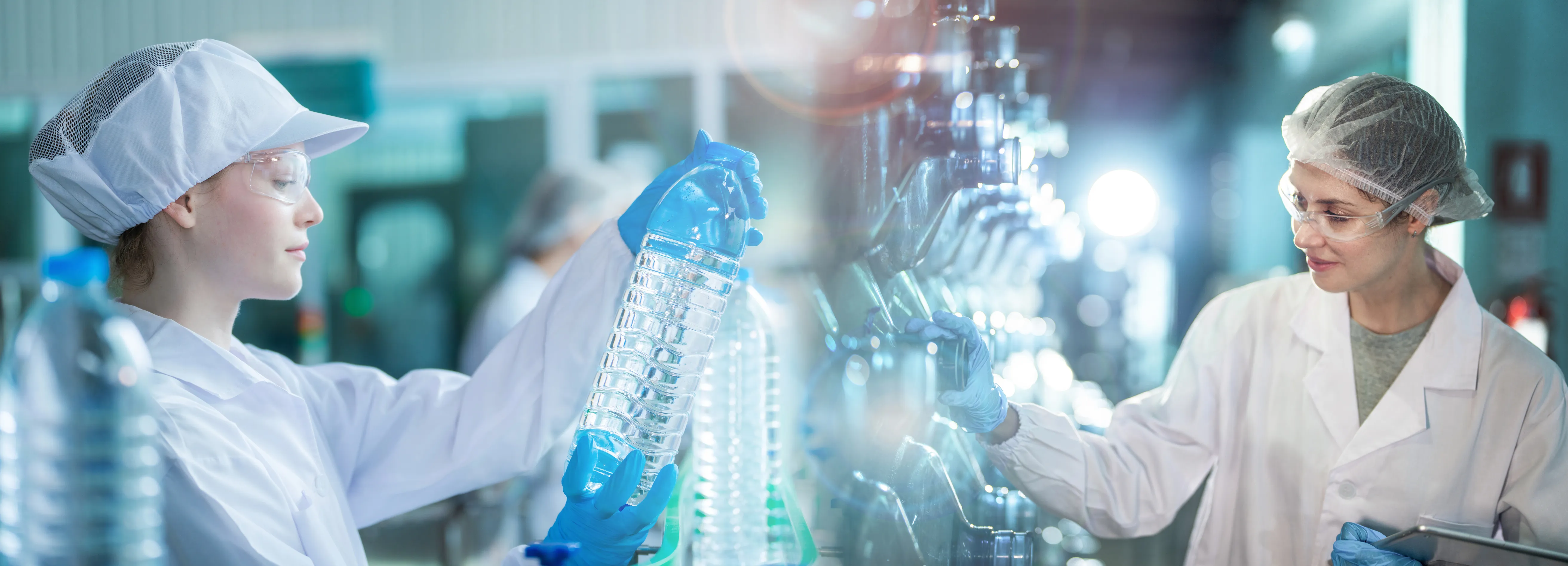 testing plastic bottle in lab
