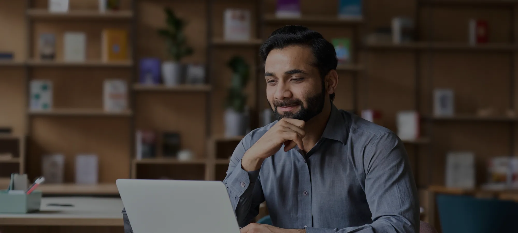 professional using laptop