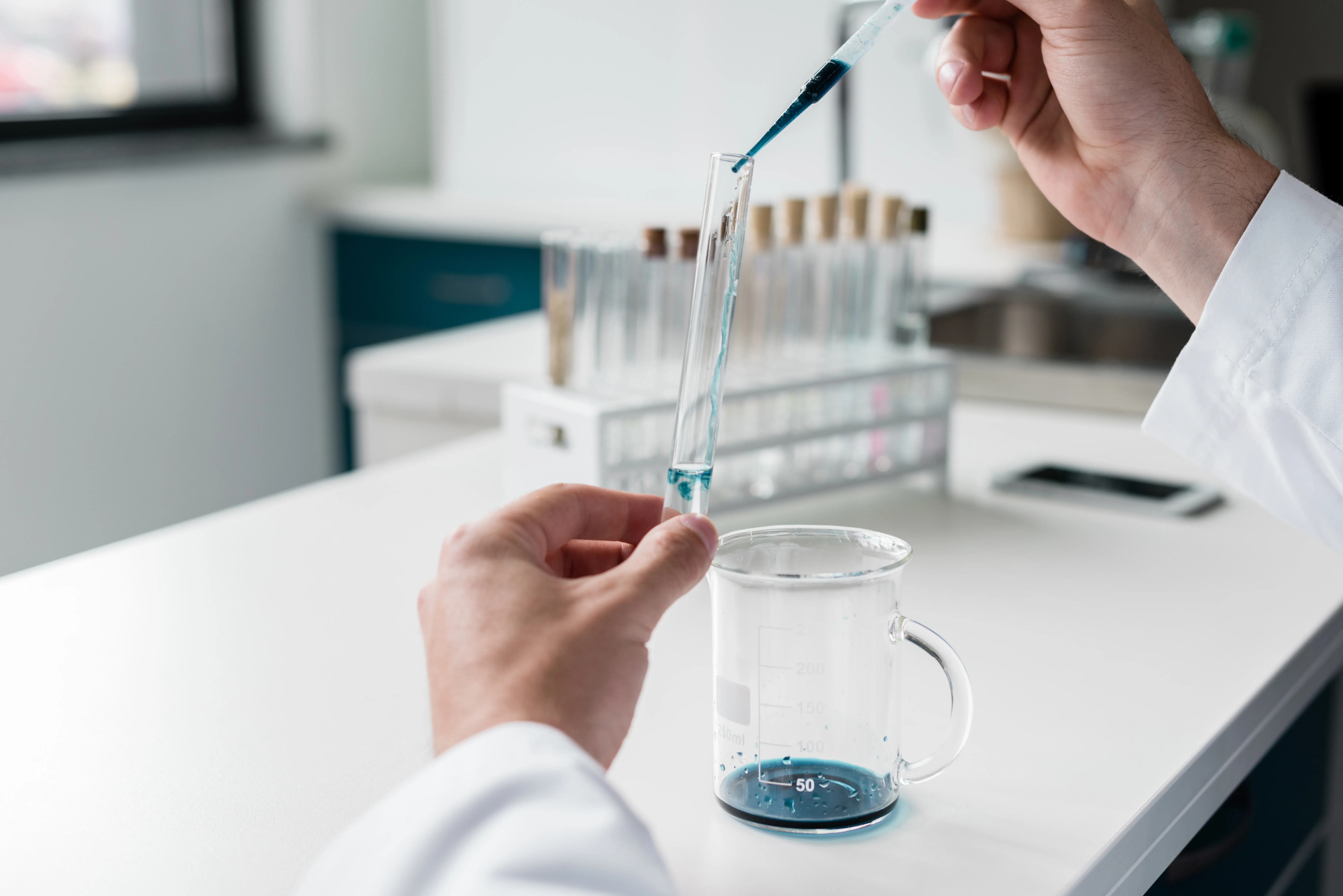 testing liquid in testtube
