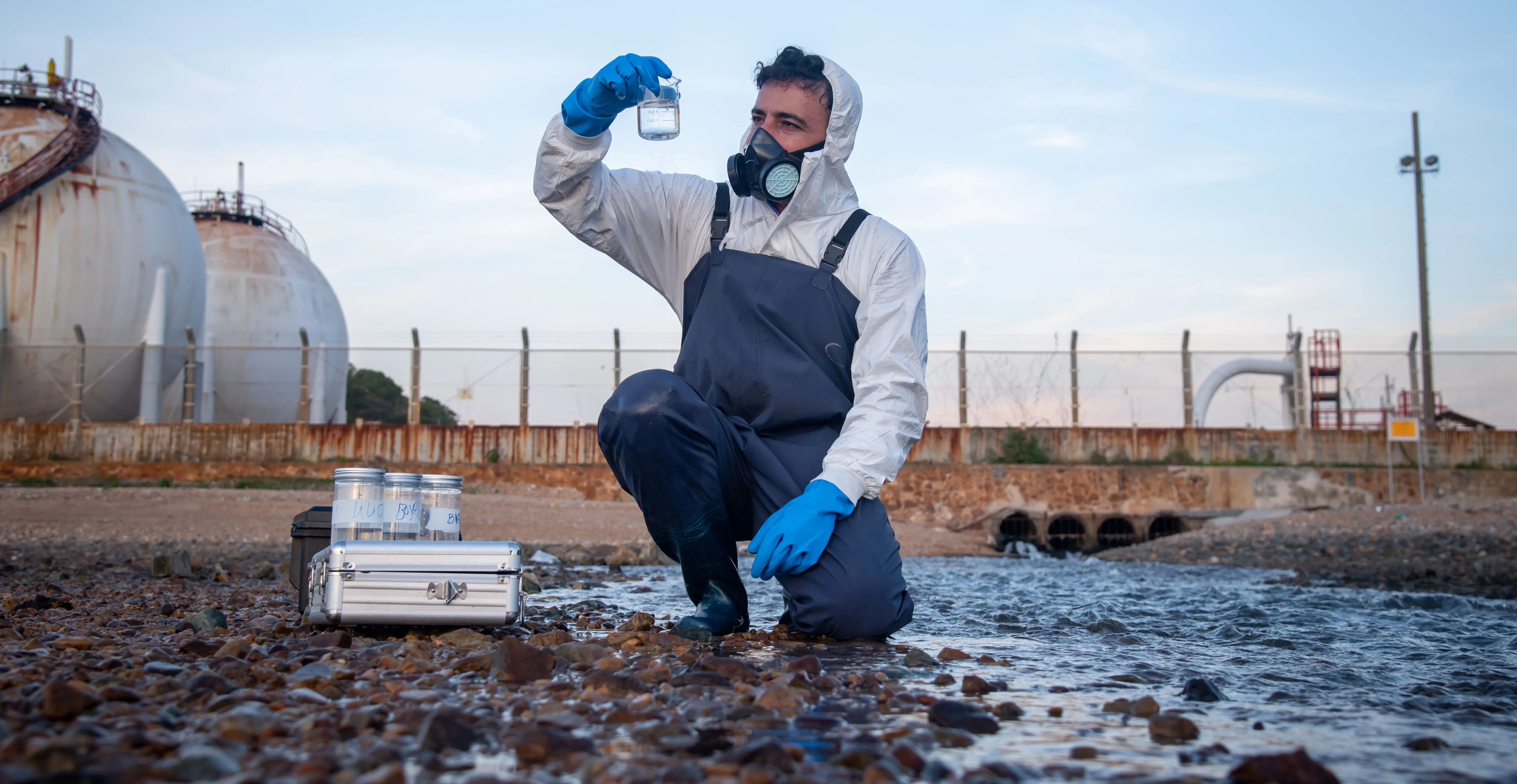 scientist analysing waste water