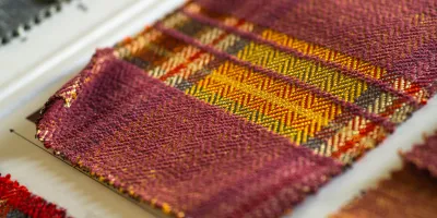 brown and yellow fabric